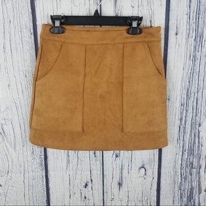 NWOT Lulus Suede Tan Mini Skirt Size XS